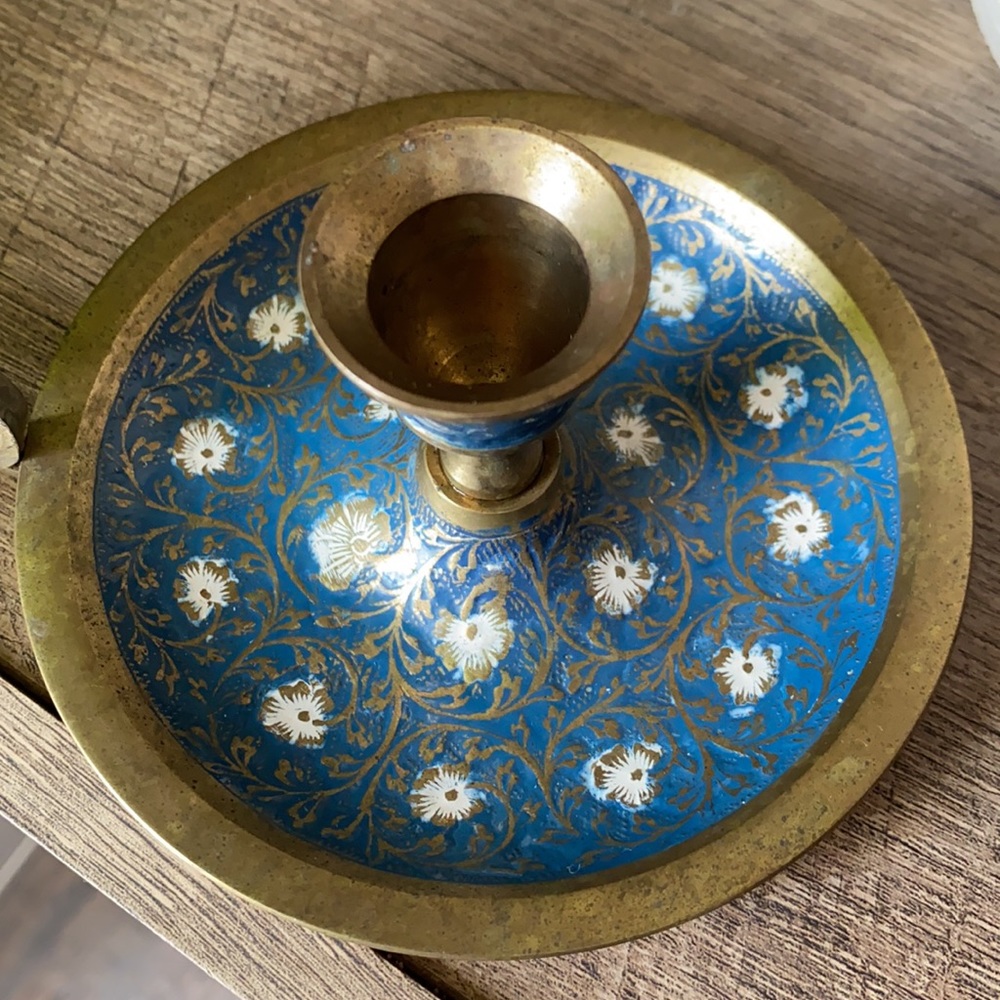 Brass candlestick - Picture 3 of 7
